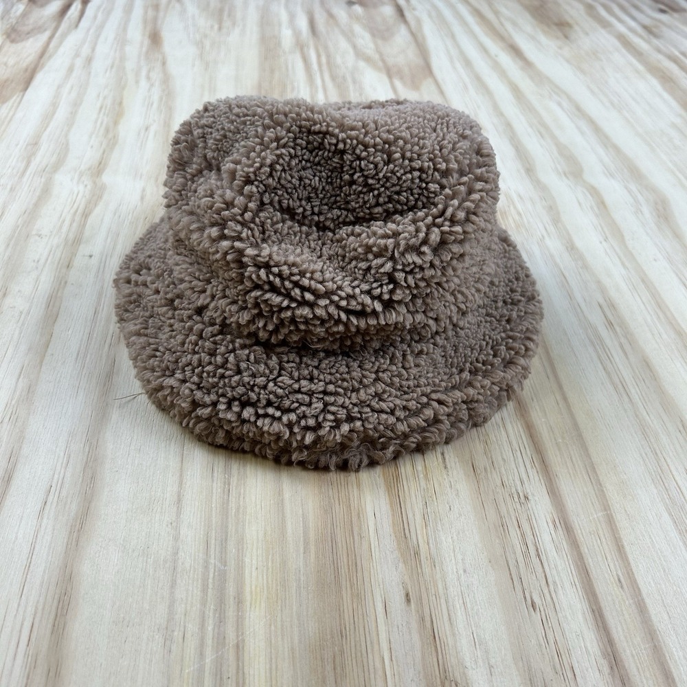 Abercrombie & Fitch Women's Sherpa Bucket Hat Brown Cozy Fuzzy Winter OS